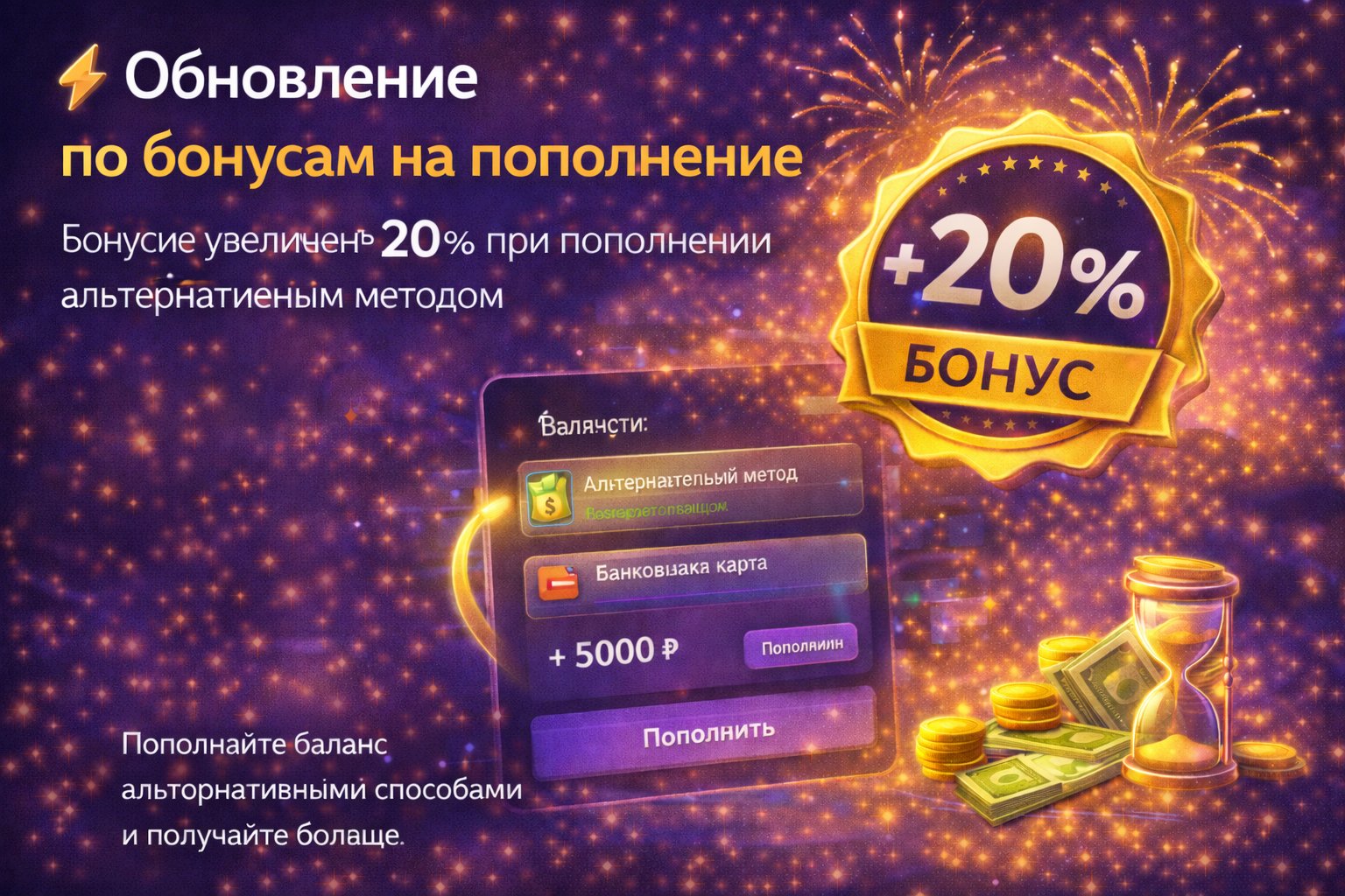 ⚡️ Обновление по бонусам на пополнение